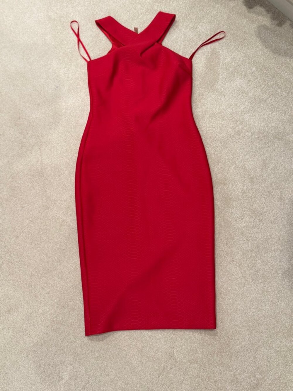 Ted Baker London Red Sleeveless V Neck Dress Size 2